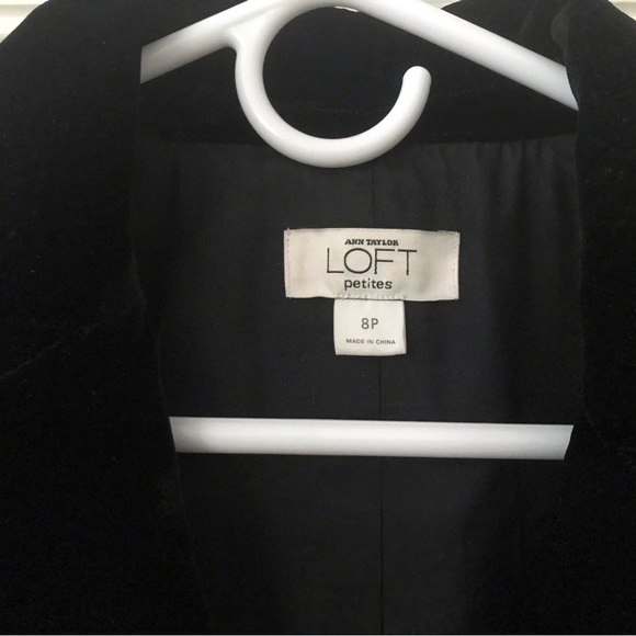 Ann Taylor LOFT Petites Black Velvet 1 Button Jacket Size 8P - Picture 2 of 5